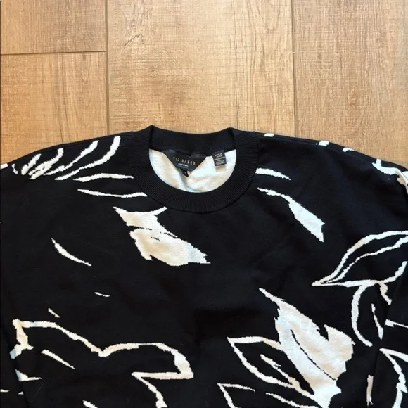 Ted Baker Cropped Jacquard Knit Sweater - Picture 2 of 9